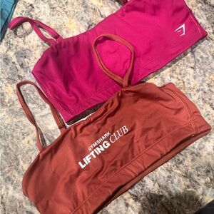 Orange Gymshark bandeau Sports Bra
